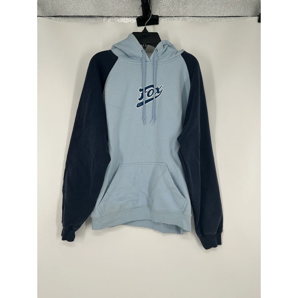 Fox Racing Hoodie Sweatshirt Y2K Skater Graphic Vintage Grunge‎ Blue Mens Medium